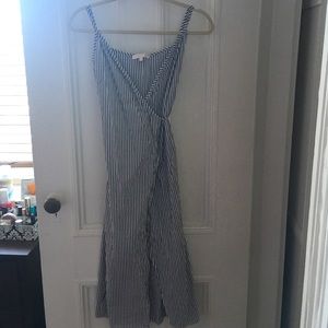 Wayf Striped Wrap Dress, Size Small